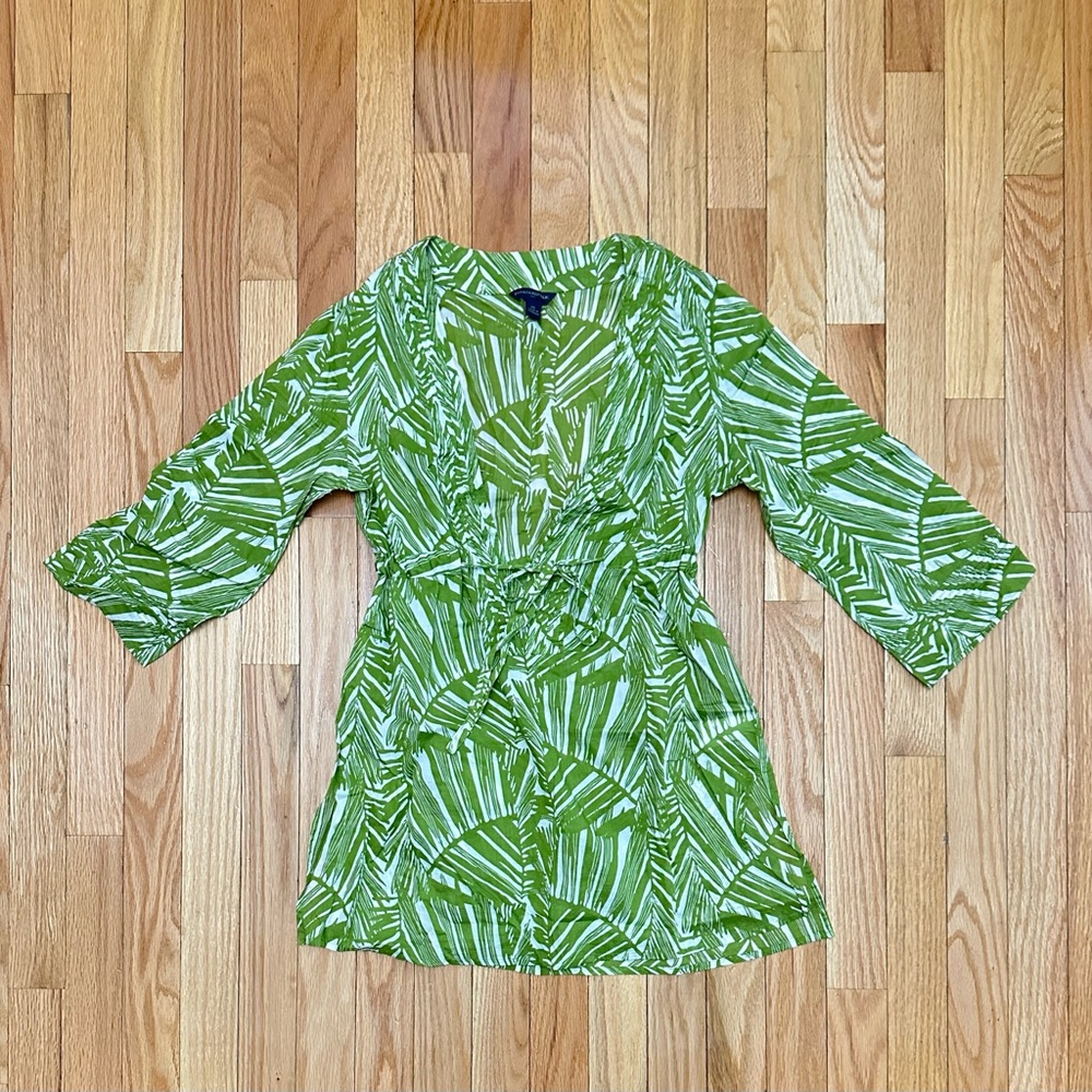 Banana Republic Green Leaf Print Tunic